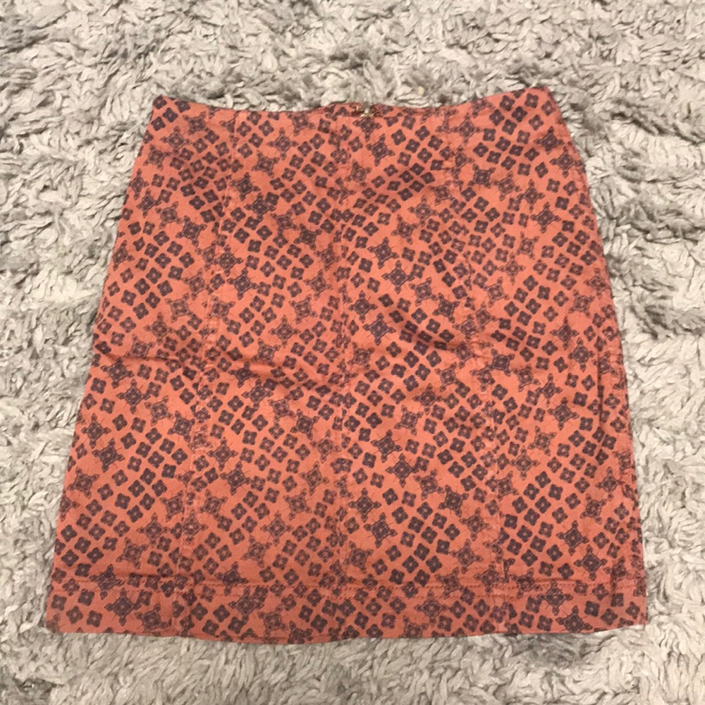 patterned free people skirt